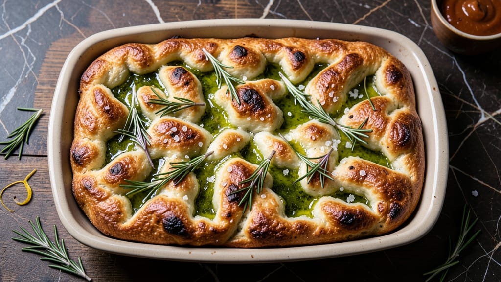 Amazing Focaccia Bread Recipe: Olive Oil Pool With Herby Shatter