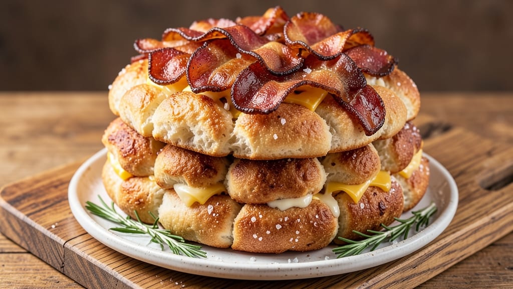 Bacon and Cheese Monkey Bread Recipe: Crispy Pull-Apart Loaf With Gooey Melts