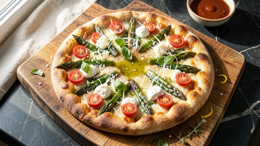 Asparagus Flatbread Pizza Recipe: Crispy Crust with Grilled Veggie Toppings
