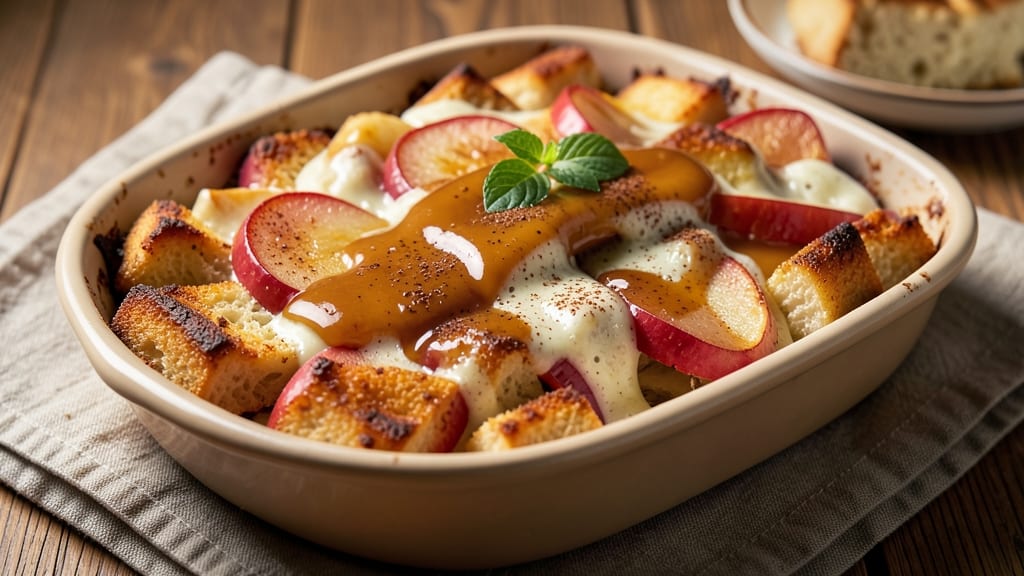 Apple Custard Bread Pudding Recipe: Warm Spiced Apple and Vanilla Cream Magic